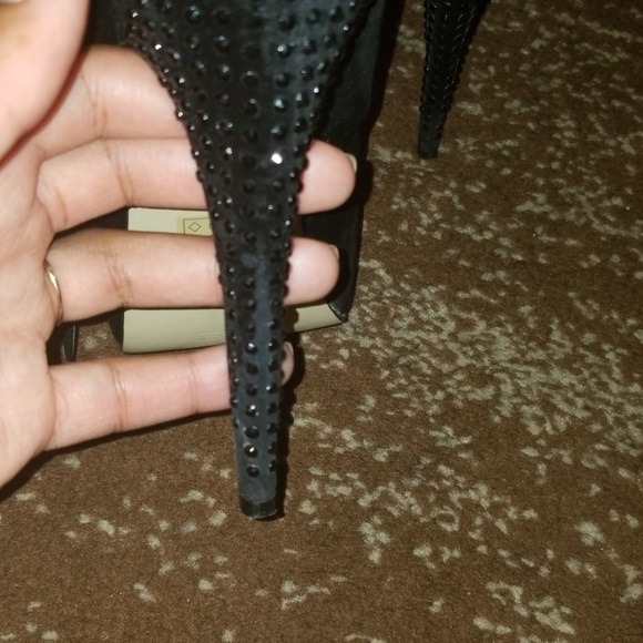 Material Girl Black Rhinestone Heels - Picture 4 of 4